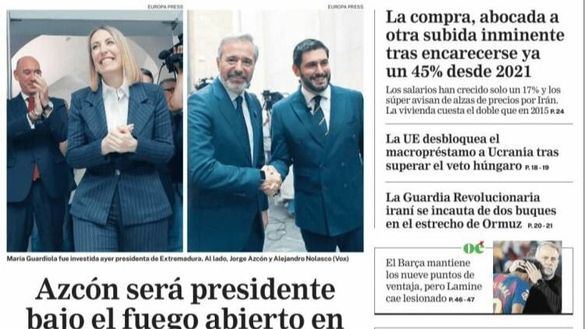 Las portadas de los periódicos de este jueves, 23 de abril