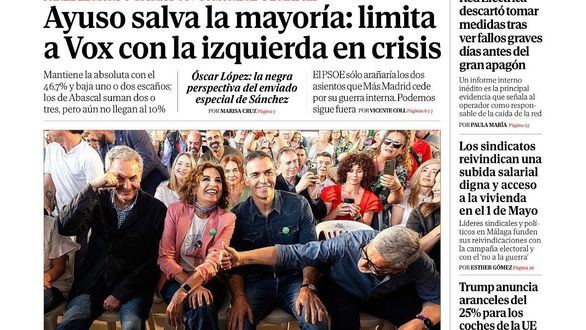 Las portadas de los periódicos de este sábado, 2 de mayo