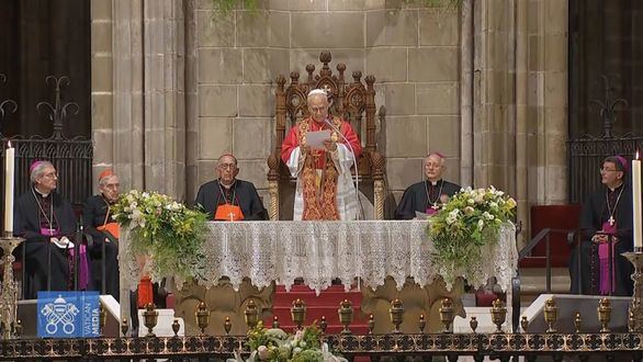 León XIV interviene en catalán en su homilía en la Catedral de Barcelona