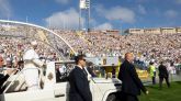León XIV en el estadio de Gran Canaria.
