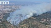 Un detenido por el incendio que ha obligado a confinar Tiana (Barcelona) y sus alrededores