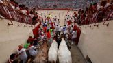 Los Cebada Gago corren un rápido segundo encierro con un herido por asta