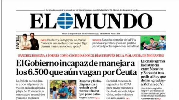 Las portadas de este sábado, 22 de agosto