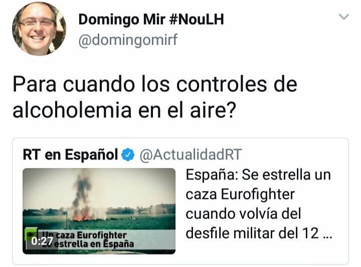 Los tuits del día. Un militante de ERC, destituido por un desafortunado comentario