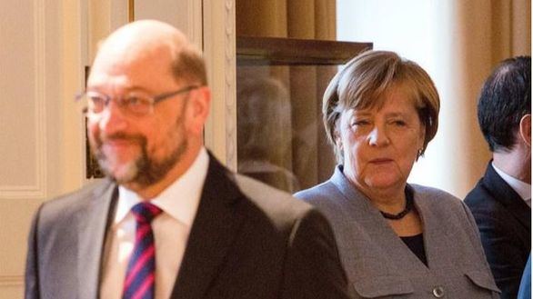 Principio de acuerdo de Merkel y Schulz para reeditar la gran coalición