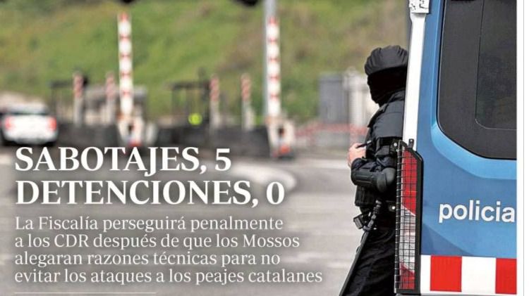 Los Mossos, en el punto de mira de todos los diarios por su inacción