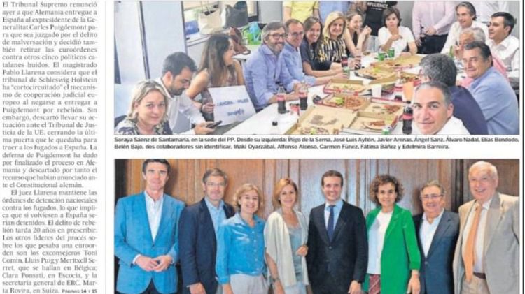 Duelo de comidas en el PP: menú vasco vs pizzas