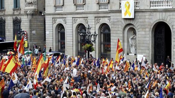 Manifestaciones de Cs, PSC y PP por la unidad de España en Barcelona