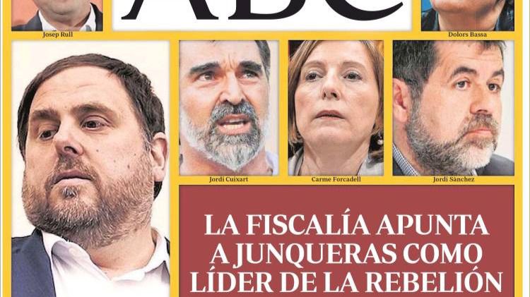 La Fiscalía mantendrá la rebelión por el 1-O