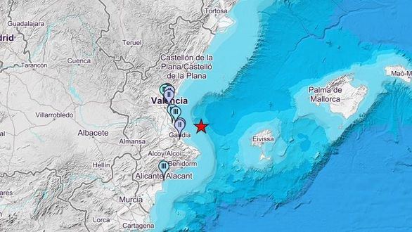 Terremoto de magnitud 4 en el Golfo de Valencia