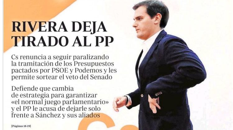 Cs rompe con el PP: así lo interpretan los diarios
