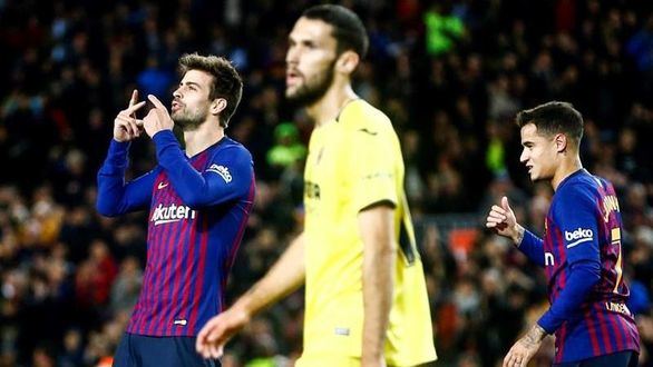 Piqué evita ante el Villarreal otro pinchazo del Barcelona | 2-0