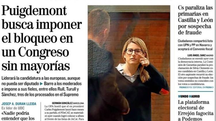 Puigdemont sigue acaparando titulares de portada