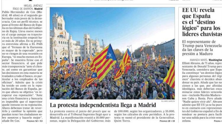 La protesta independentista en Madrid: una foto y ni eso