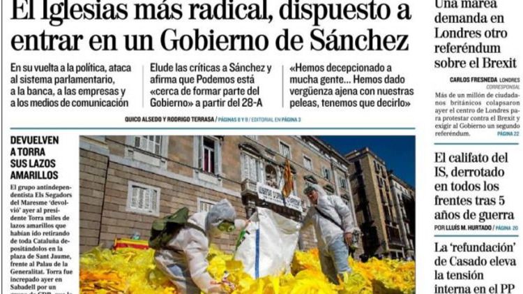 Así titula la prensa tras el regreso de Iglesias
