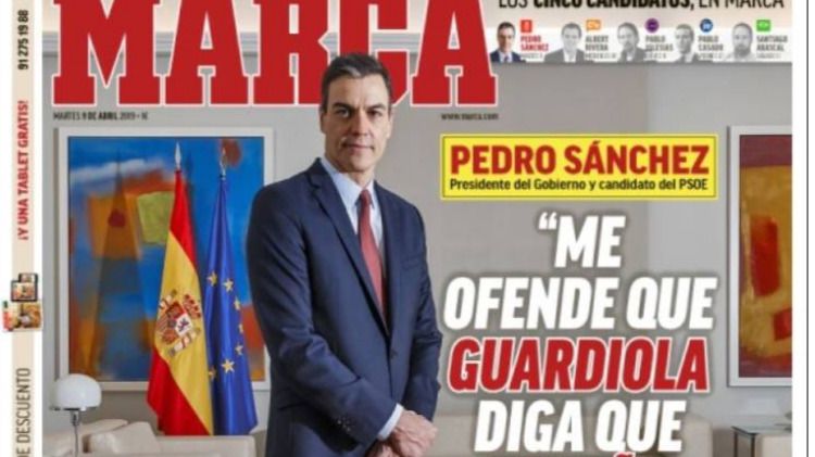 Los generalistas con Casado; Sánchez posa en Marca