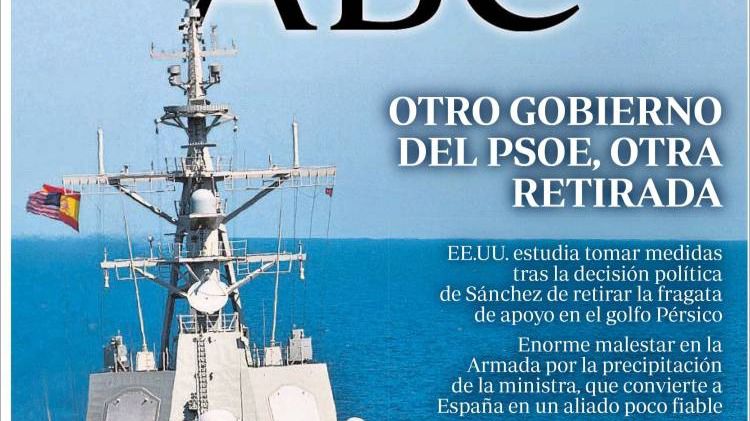 ABC afea al Gobierno la retirada de la fragata Méndez Núñez