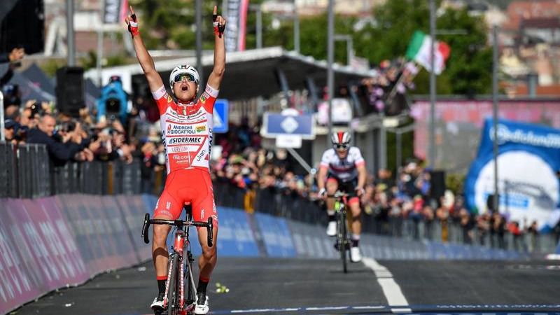Giro. Caída de Roglic, Majka y Zakarin, con victoria para Fausto Masnada