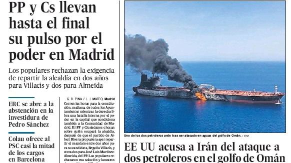 Las portadas de los periódicos del viernes 14 de junio