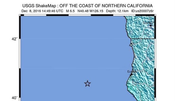 Un terremoto de magnitud 6,5 sacude la costa norte de California