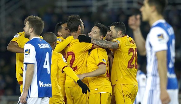 El Sevilla destroza la espina copera en Anoeta y es segundo | 0-4
