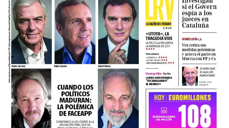 Portadas de los periódicos del viernes 19 de julio