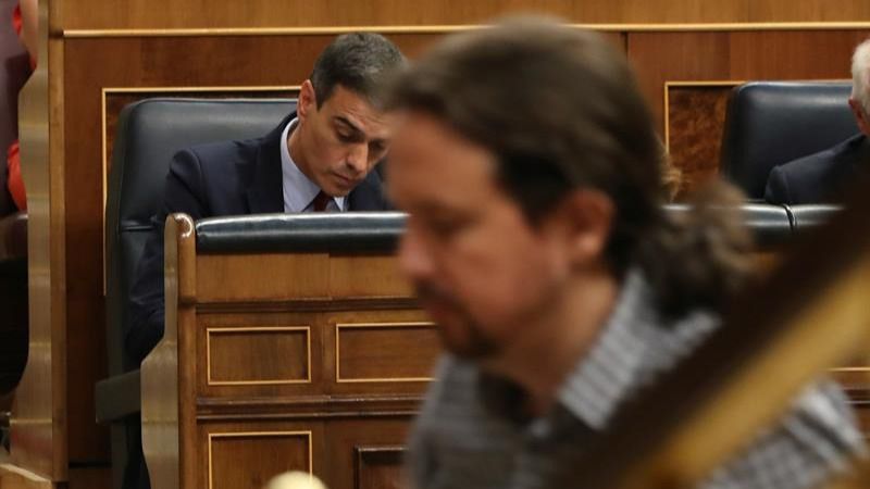 La bronca entre Sánchez e Iglesias protagoniza la investidura