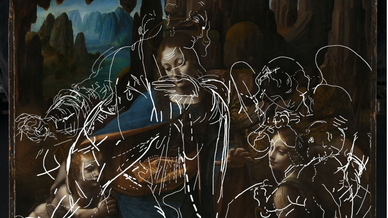 Hallada una composición abandonada por Da Vinci bajo La Virgen de las Rocas