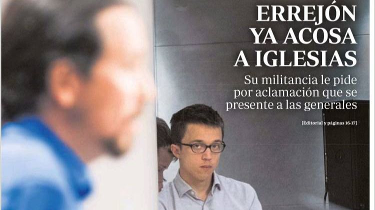 Así cae la irrupción de Errejón en los diarios