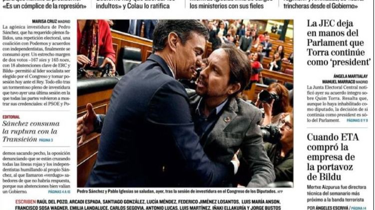 Así reciben los diarios el Gobierno de Sánchez