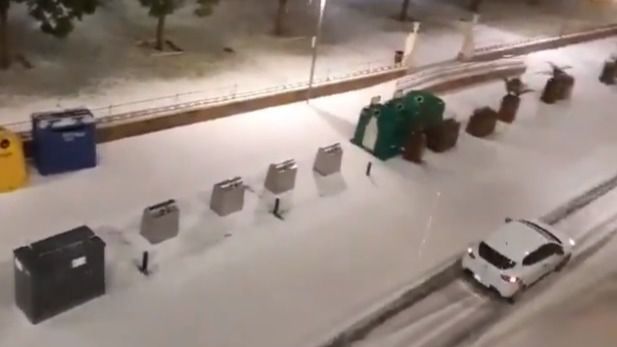 La borrasca 'Gloria' deja una impresionante granizada en Málaga