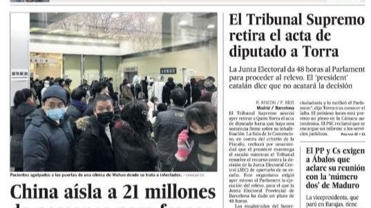 Las portadas de los periódicos del viernes, 24 de enero