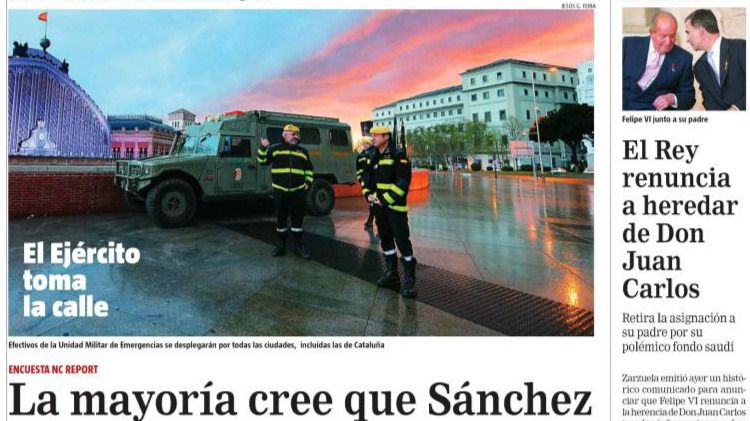 Las portadas y los principales titulares de los periódicos de este lunes