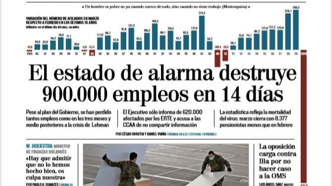 Las portadas de los periódicos de este viernes, 3 de abril