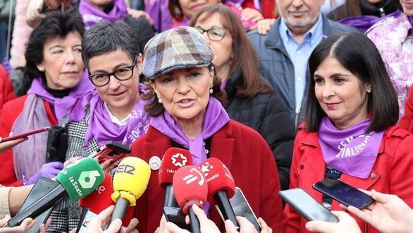Carmen Calvo en la manifestación del 8M.