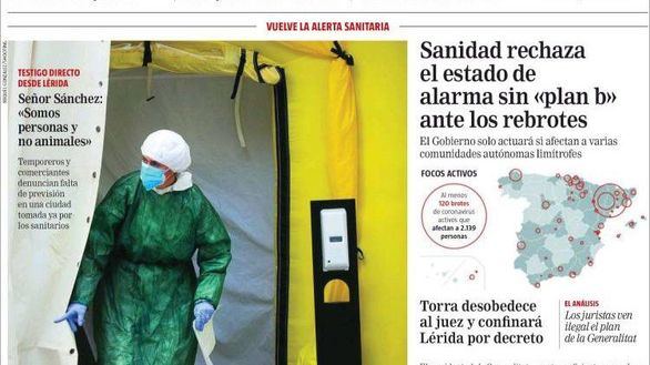 Las portadas de los periódicos de este martes, 14 de julio