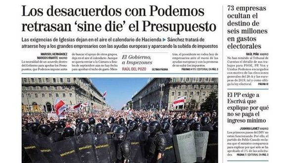 Las portadas de los periódicos de este lunes, 31 de agosto