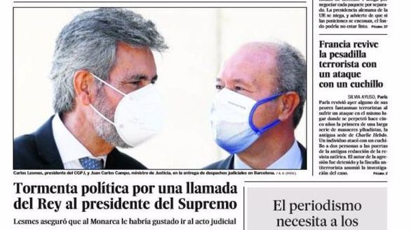 Las portadas de los periódicos de este sábado 26 de septiembre