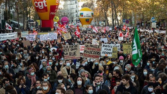 Disturbios en una gran protesta contra la polémica ley de seguridad de Macron