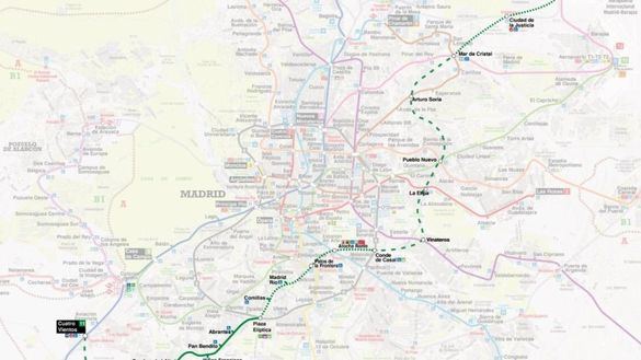 La línea 11 de Metro será una diagonal que unirá Cuatro Vientos y Valdebebas