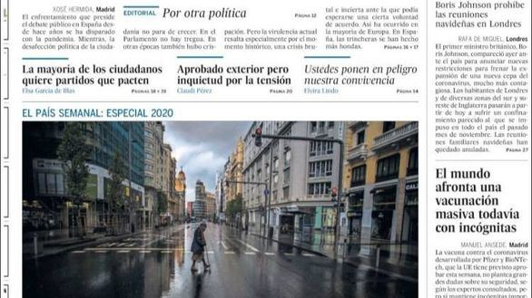 Las portadas de los periódicos de este domingo, 20 de diciembre