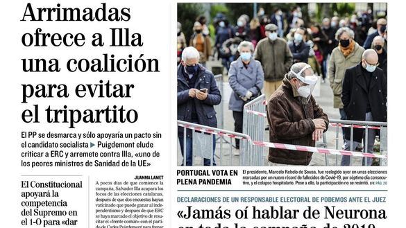 Las portadas de los periódicos de este lunes 25 de enero