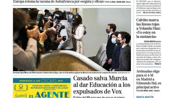 Las portadas de los periódicos de este viernes, 19 de marzo