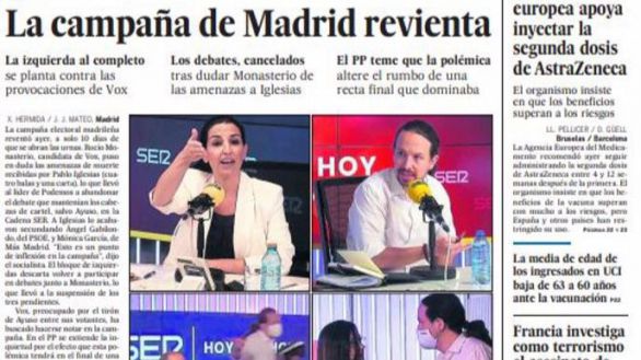 Las portadas de los periódicos de este sábado 24 de abril