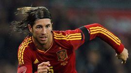 Sergio Ramos asoma antes de las semifinales de España contra Italia