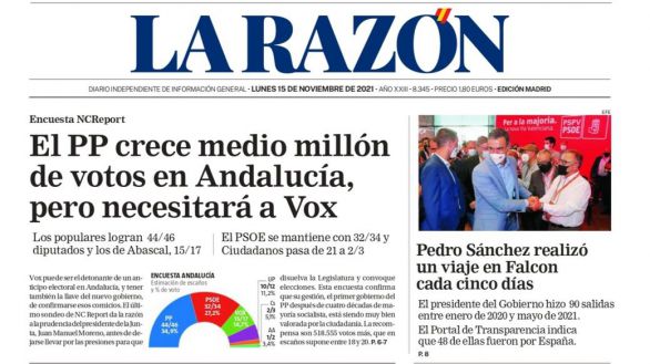 Las portadas de los periódicos de este lunes 15 de noviembre