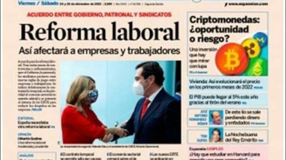 Las portadas de los periódicos de este viernes, 24 de diciembre