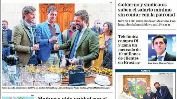 Las portadas de los periódicos de este jueves, 10 de febrero