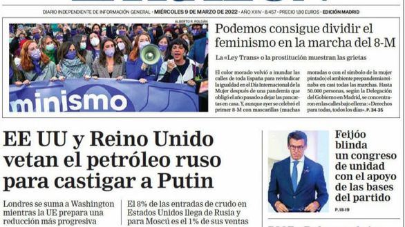 Las portadas de este miércoles, 9 de marzo