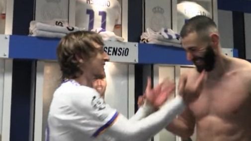 Así fueron los 3 minutos de celebración de Modric en el vestuario tras vencer al PSG